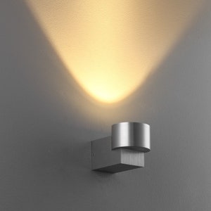 Modern Uplighter Wall Light - 5 Watt Silver Wall Washer Sconce - Indoor Up Light Decor for Home