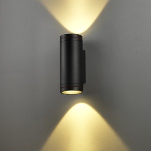 Black Outdoor Wall Light, Exterior LED Wall Lamp Porch Light, Bulkhead Sconce, Outside Lighting