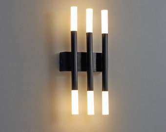 Applique murale intérieure moderne - 6 W, applique intérieure LED noire, luminaire design pour la décoration intérieure