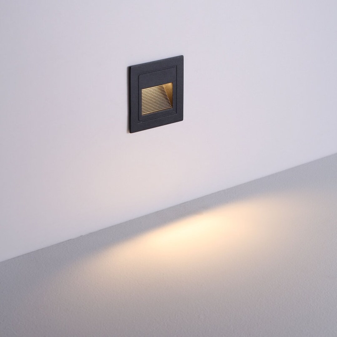 Black LED Step Light Outdoor Wall Light LED Wall Sconce Etsy