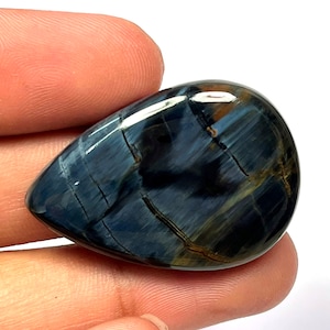Top Quality PIETERSITE PEAR CABOCHON Gemstone For Jewelry/ Pieteriste Cabochon/Blue Pietersite Cabochon 25x35x5mm 39 Cts