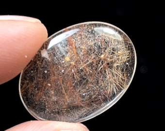 Natural GOLDEN RUTILE QUARTZ Oval Cabochon Loose Gemstone For Jewelry