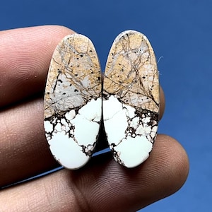 Natural Wild Horse Magnesite OVAL/Pear/Fancy Pair Loose Gemstone, Wild Horse Pair Wild Horse Magnesite Cabochon Pair, For Jewelry Stone