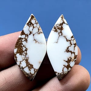 Natural Wild Horse Magnesite OVAL Pair Loose Gemstone, Wild Horse Pair Wild Horse Magnesite Cabochon Pair, For Jewelry Stone