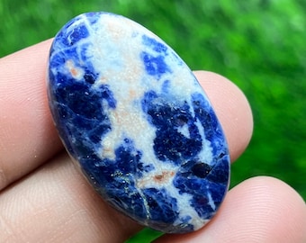 Natürlicher Sodalith-Cabochon (oval/birnenförmig) – loser Edelstein für Schmuck / Blauer Sodalith / Sodalith-Edelstein / Blauer Sodalith-Cabochon / Heilstein