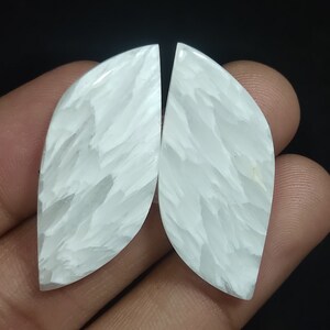Paire de pierres précieuses semi-précieuses en vrac pour boucles d'oreilles, blanc naturel, cabochon