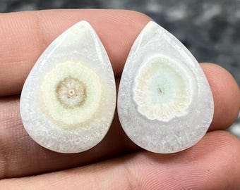 Natural SOLAR QUARTZ Stalactites Pair Cabochon/Solar Quartz Gemstone/Solar Quartz Jewelry/Solar Quartz Cabochon Pair for Jewelry(SCQ-2)
