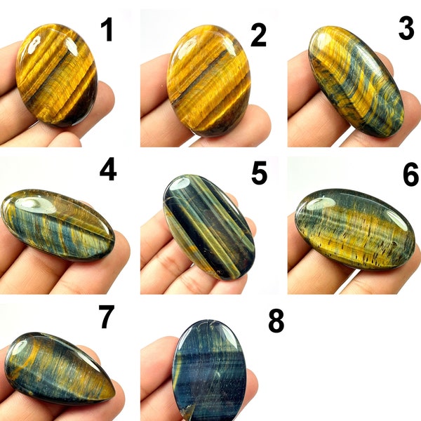 Natural Strong Fire Yellow Tiger Eye/BLUE TIGER EYE/Hawk's Eye Oval/Pear Cabochon Loose Gemstone/Tiger Eye Gemstone/Tiger Eye Cabochon