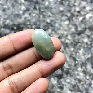 Natural Blue-Green Aquamarine Cabochon: Oval/Pear Loose Gemstone