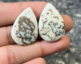 Natural SOLAR QUARTZ Pair Cabochon/Solar Quartz Gemstone/Solar Quartz Jewelry/Solar Quartz Cabochon Pair for Jewelry(SCQ-11)
