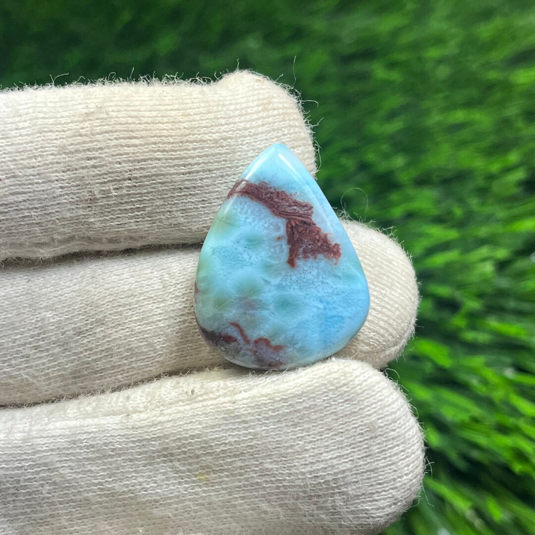 Cabochón Larimar Dominicano Caribe Azul Cielo Oval preciosas piedras (7