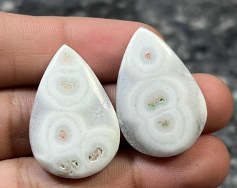 Natural SOLAR QUARTZ Pair Cabochon Loose Gemstone Jewelry (SCQ-3)