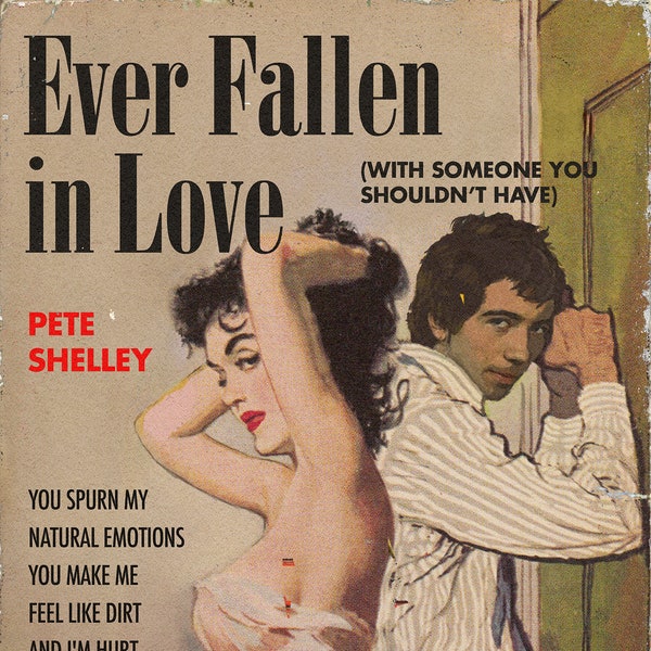 Buzzcocks "Ever Fallen in Love" 1950s Pulp Novel Mashup Art Print
