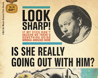 Joe Jackson "Is She Really Going Out With Him?" Detective Novel Mashup Art Print