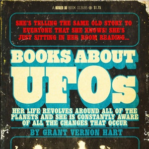 Husker Du &quot;Boeken over UFO&#39;s&quot; jaren 1970 UFO boek Mashup Art Print
