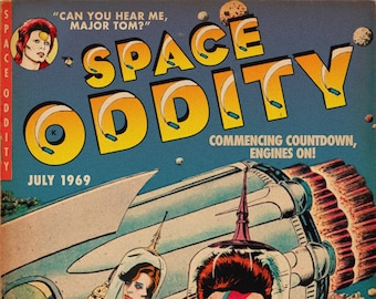 David Bowie "Space Oddity" Sci-Fi Comic Book Mashup Art Print