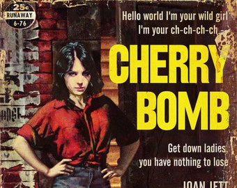 Joan Jett/Runaways "Cherry Bomb" 1950s Juvenile Delinquent Book Mashup Art Print