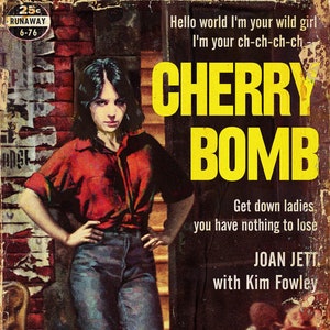 Joan Jett/Runaways "Cherry Bomb" 1950s Juvenile Delinquent Book Mashup Art Print