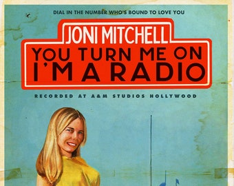 Joni Mitchell "You Turn Me On, I'm a Radio" 1950s Radio Advertising Poster Mashup Art Print