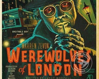 Warren Zevon "Werewolves of London" 1930s Movie Poster Mashup Art Print