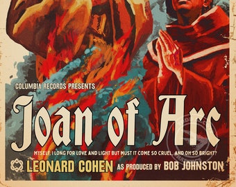 Leonard Cohen "Joan of Arc" 1920s Movie Poster Mashup Art Print