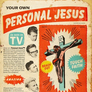 Depeche Mode "Personal Jesus" 1950s Novelty Advertisement Mashup Art Print