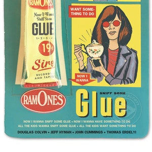 The Ramones "Now I Wanna Sniff Some Glue" 1950s Glue packaging mashup art print