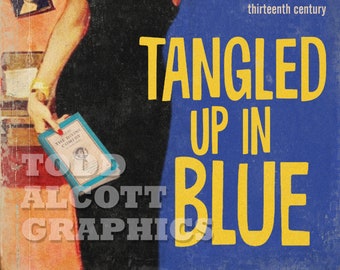 Bob Dylan "Tangled Up in Blue" 1950s pulp novel cover mashup art print