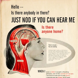 Impression mashup de publicités Mid-Century « Comfortably Numb » pour Pink Floyd