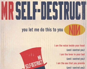 Nine Inch Nails mr. Self-destruct Ideal mr. - Etsy Nine Inch Nails mr. Self-destruct Ideal mr. - Etsy