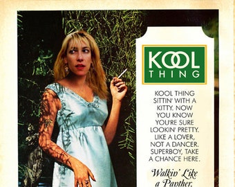 Sonic Youth "Kool Thing" Kool Cigarette Vintage Magazine Advertisement Mashup Print