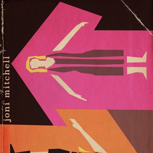 Joni Mitchell "Both Sides Now" 1960s poetry volume mashup art print