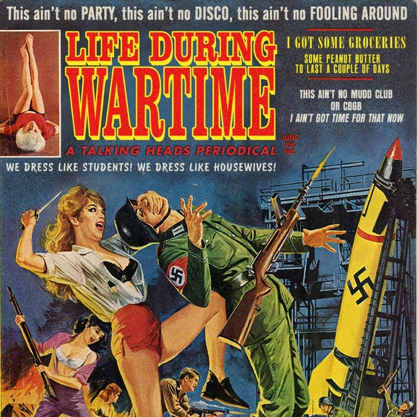 Talking Heads "Life During Wartime" Men's Adventure Magazine mashup print