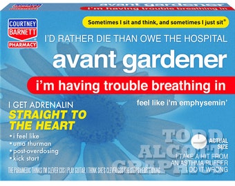 Courtney Barnett "Avant Gardener" Store-Brand Allergy Medicine Packaging Mashup Print