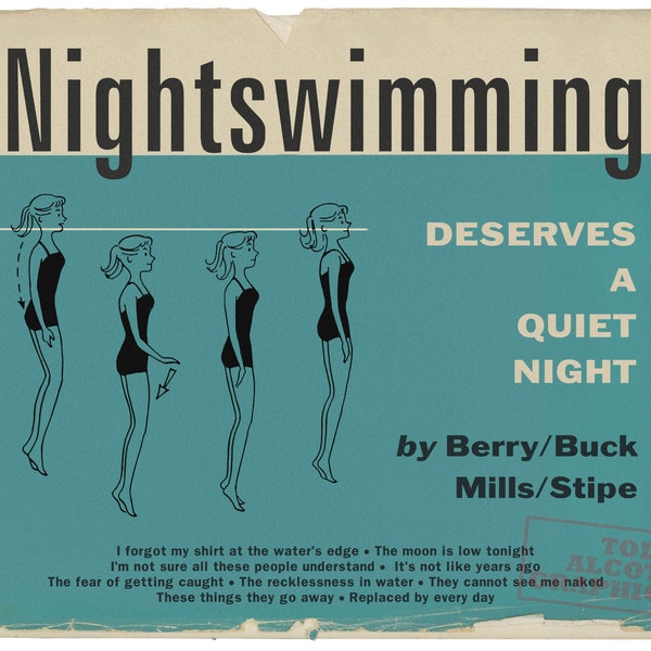 R.E.M. "Nightswimming" Swim Safety Book Mashup Art Print