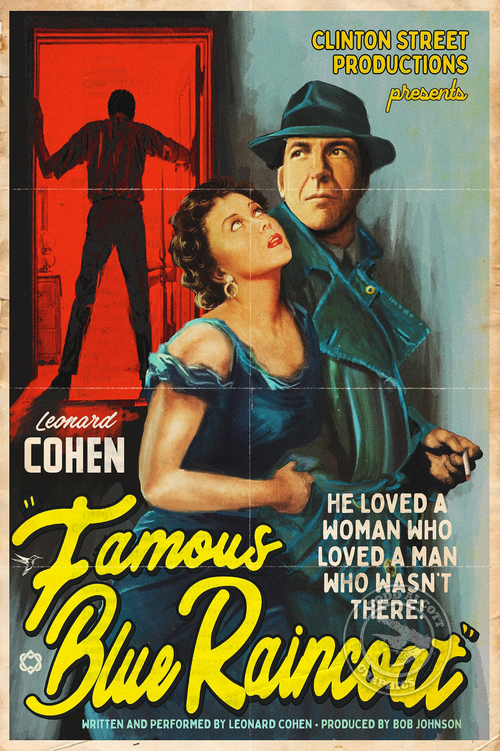 Leonard Cohen famous Blue Raincoat 1940s Noir Movie Poster Mashup Art Print Etsy Ireland