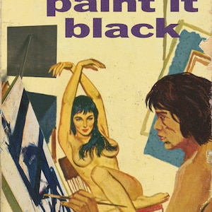 Rolling Stones "Paint it Black" Beatnik Art Studio Pulp novel mashup print