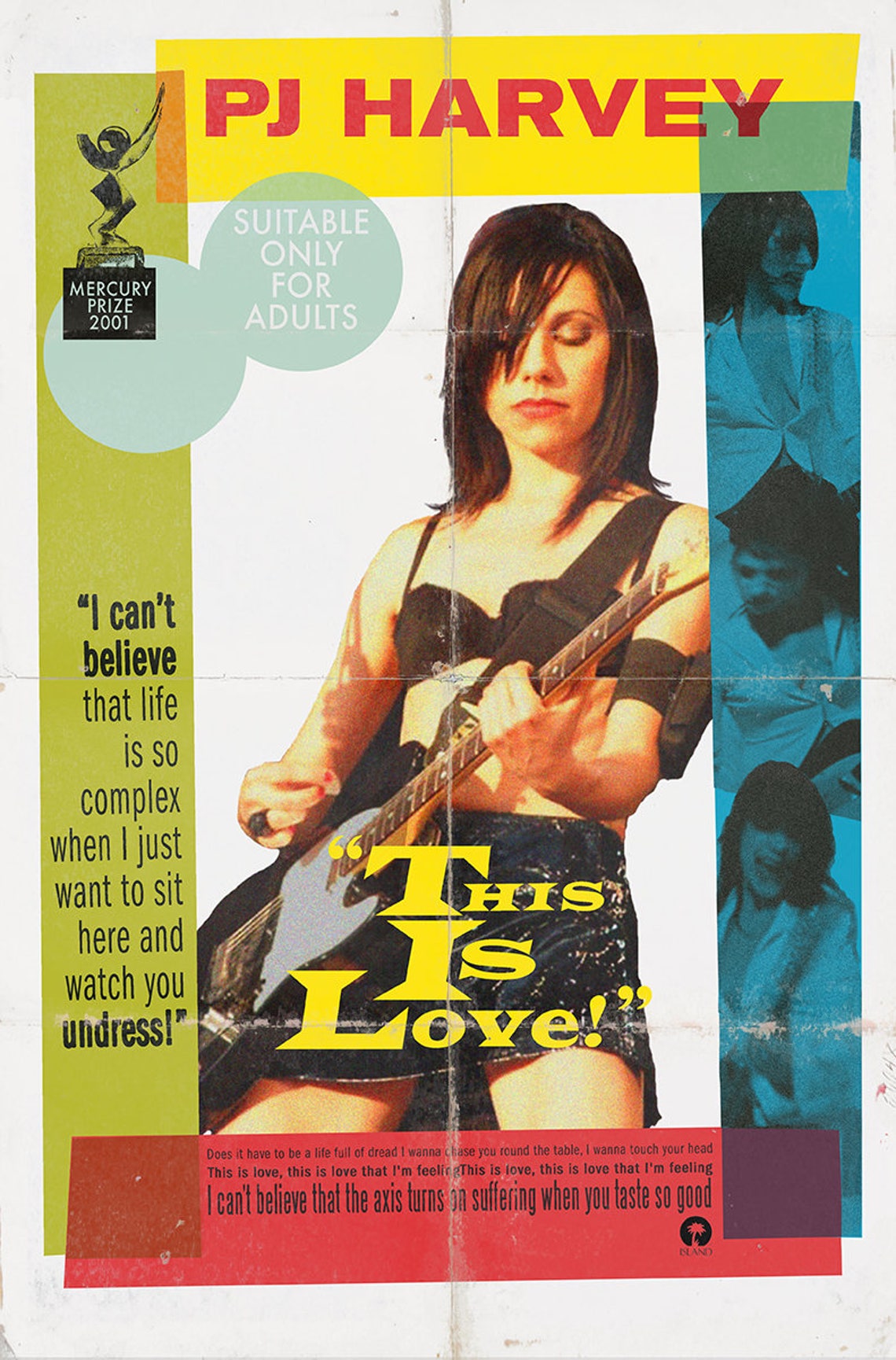 PJ Harvey This is Love 1950s Movie Poster Mashup Etsy