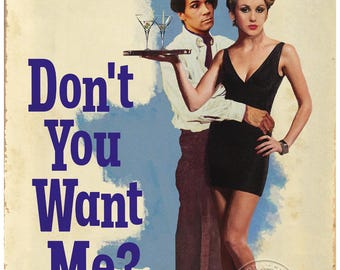 The Human League "Don't You Want Me" 1950s Pulp Novel Mashup Art Print