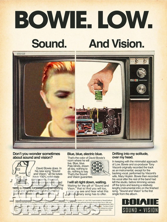 DAVID BOWIE inspired BERLIN TRILOGY Sound /& Vision Men/'s T-Shirt