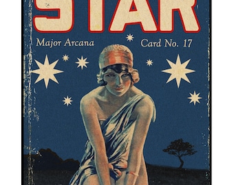 The Star Pulp Tarotkaart 11 x 17 kunstafdruk