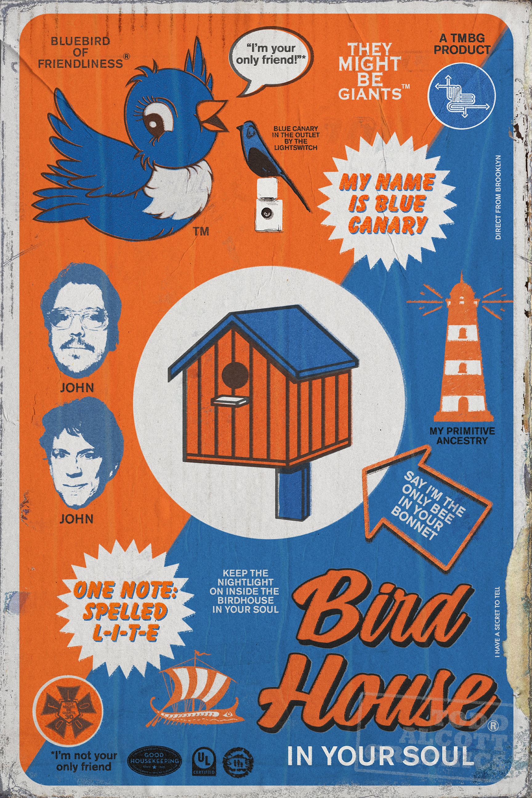 They Might Be Giants "Birdhouse in Your Soul" 1950s appliance box art mashup art print