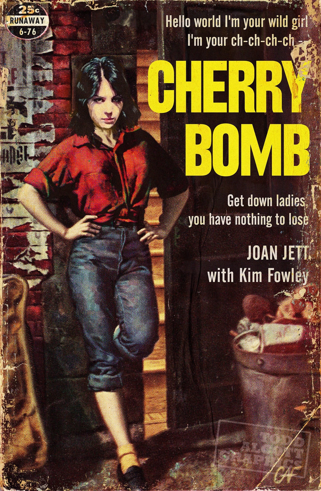 Joan Jett/runaways cherry Bomb 1950s Juvenile Delinquent Book Mashup