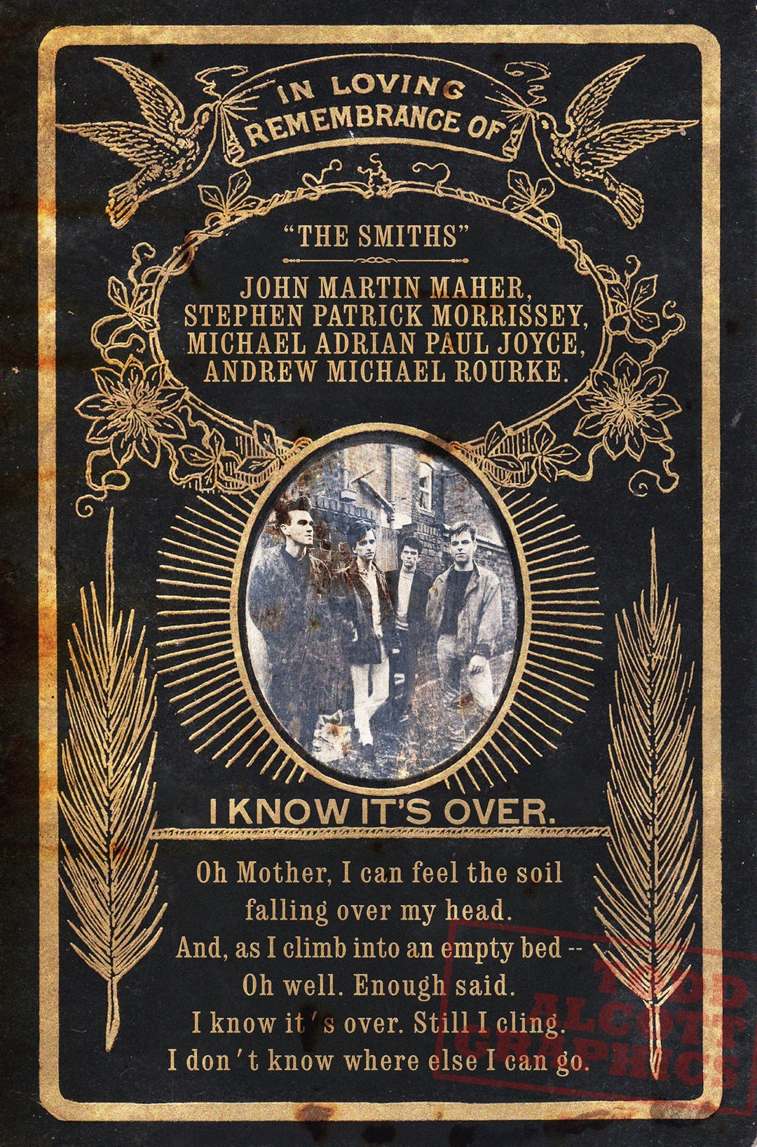 The Smiths i Know It's Over Victorian Era Remembrance Card Mashup Art