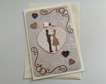 Carte Mariage, Carte Fiançailles, Carte Noces d'Argent, Carte amour, Carte Cœur, Cadeau mariage, Carte de vœux