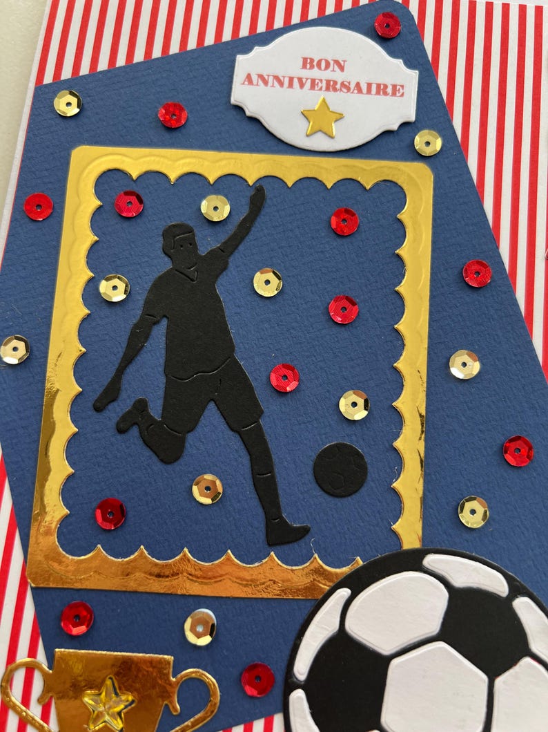 Carte de vœux, Carte Anniversaire, Carte football, carte pour homme ou garçon, carte foot, carte sport, idée cadeau image 8