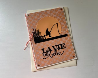 Carte de vœux, carte toutes occasions, carte retraite, carte bonne rétablissement, carte anniversaire homme, Carte Pèche, Fête des pères
