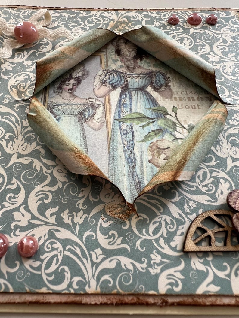 Carte de vœux , Carte toutes occasions, Carte pour femme ou fille, Carte shabby chic, Carte Rétro, Carte Originale, Anniversaire femme image 8