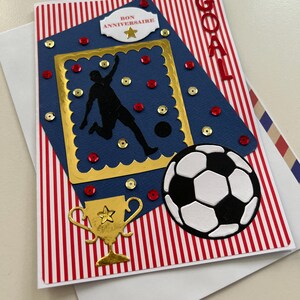 Carte de vœux, Carte Anniversaire, Carte football, carte pour homme ou garçon, carte foot, carte sport, idée cadeau image 3