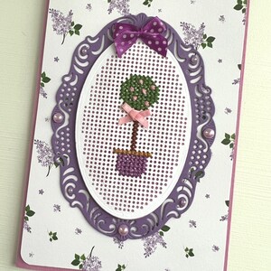 Carte anniversaire, carte brodée, carte amitié, carte remerciement, carte retraite, carte fleurs, carte pour femme, Carte fête des mères image 6